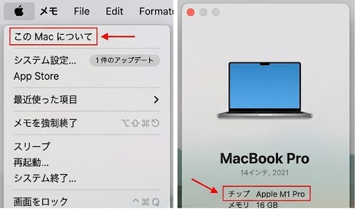 Apple Chip確認方法