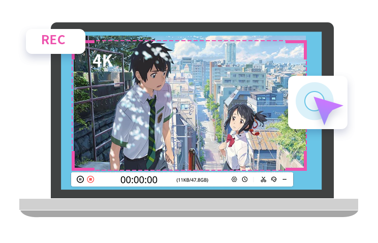最高4K画質に対応、画面上のあらゆる動きをMP4に録画して保存
