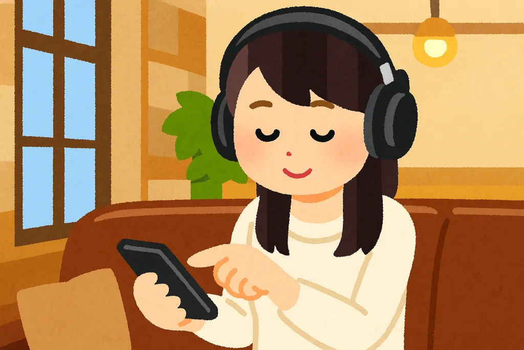 PCで録音した音楽を聞く人イメージ