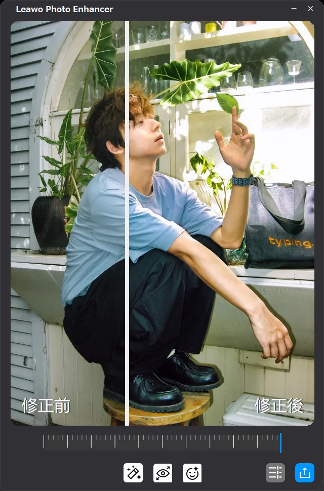 画像編集・一括処理と個別調整の設定画面