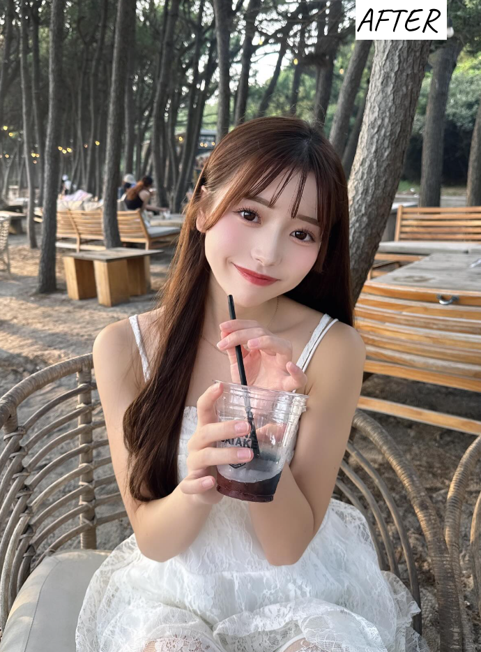 ぼやけた顔写真とAI高画質化後の鮮明な顔写真の比較 after