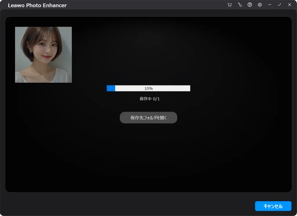 Leawo PhotoInsでAIが自動補正を行う画面