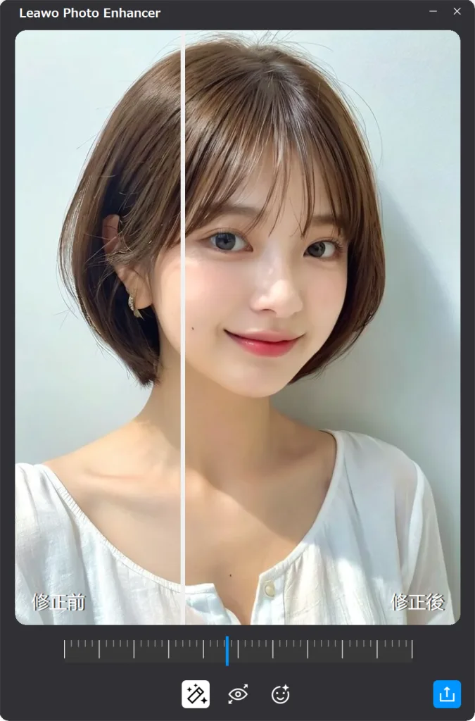 Leawo PhotoInsで明るさやコントラストを手動調整する画面