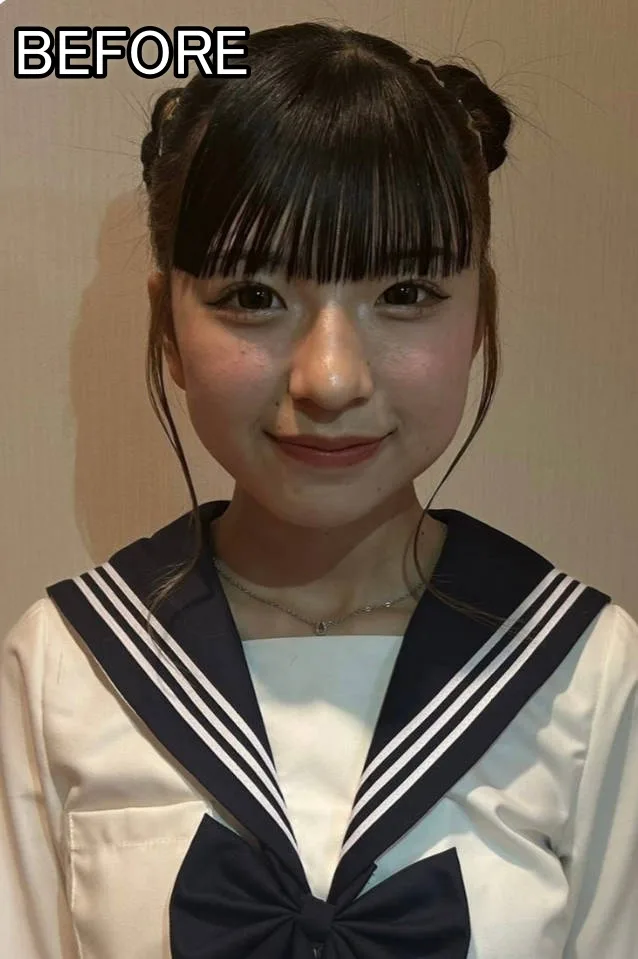 ぼやけた顔写真とAI高画質化後の鮮明な顔写真の比較 before