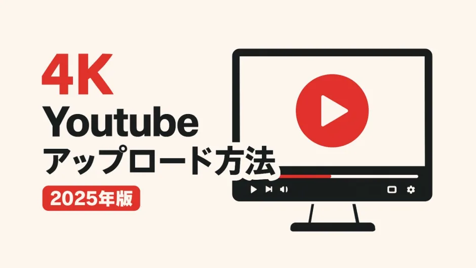 4K解像度のYouTube動画をアップロードする方法を紹介する2025年版のガイド記事のカバー画像
