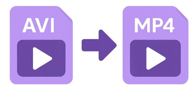 AVIファイルをMP4形式に変換するイメージ画像