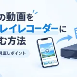 スマホの動画をブルーレイレコーダーに取り込む方法のイメージ図（スマートフォンの動画がブルーレイレコーダーへ転送される様子）